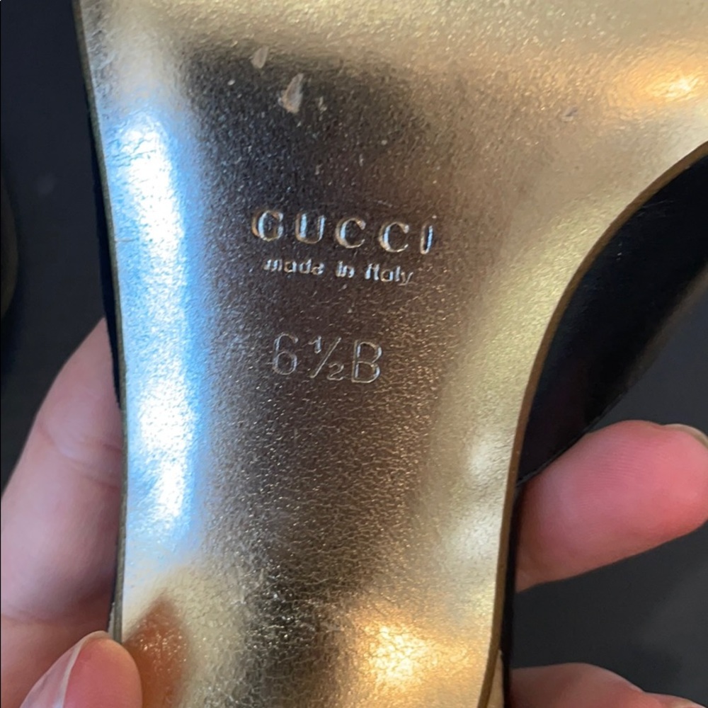 Gucci Slides With Block Kitten Heels Black - image 7